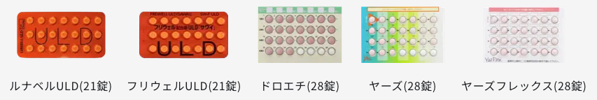 レバクリの超低用量ピルの料金表のスクリーンショット
